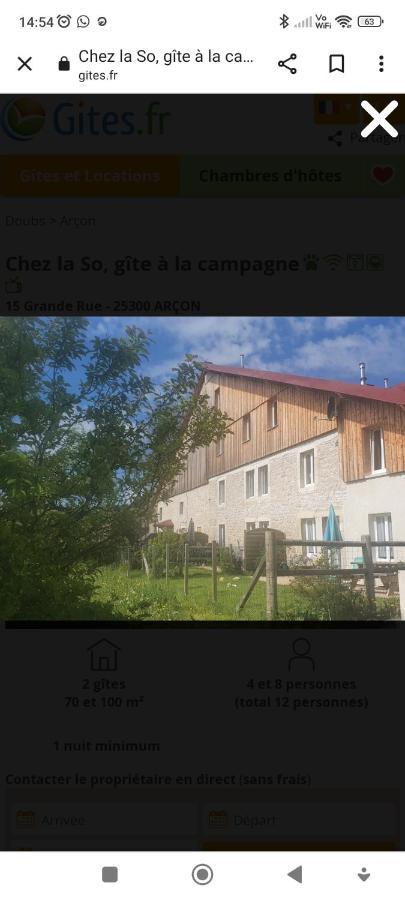 Gite Chez La So ! Avec Visite A La Ferme Arcon  Ngoại thất bức ảnh